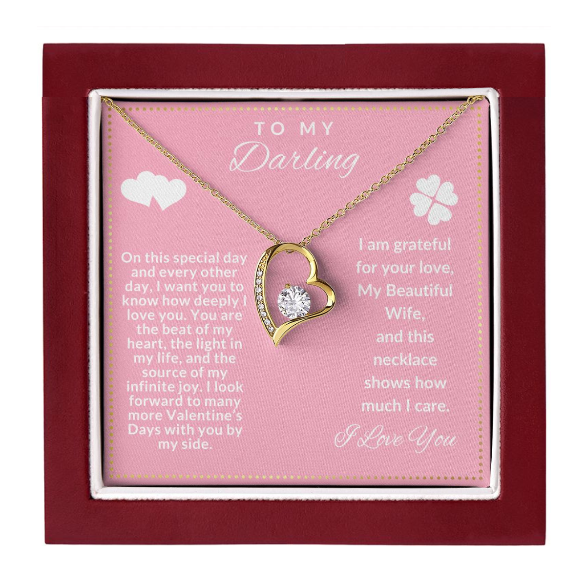 JGF Jewelry Gifts for Family To My Beautiful Wife Necklace From Husband