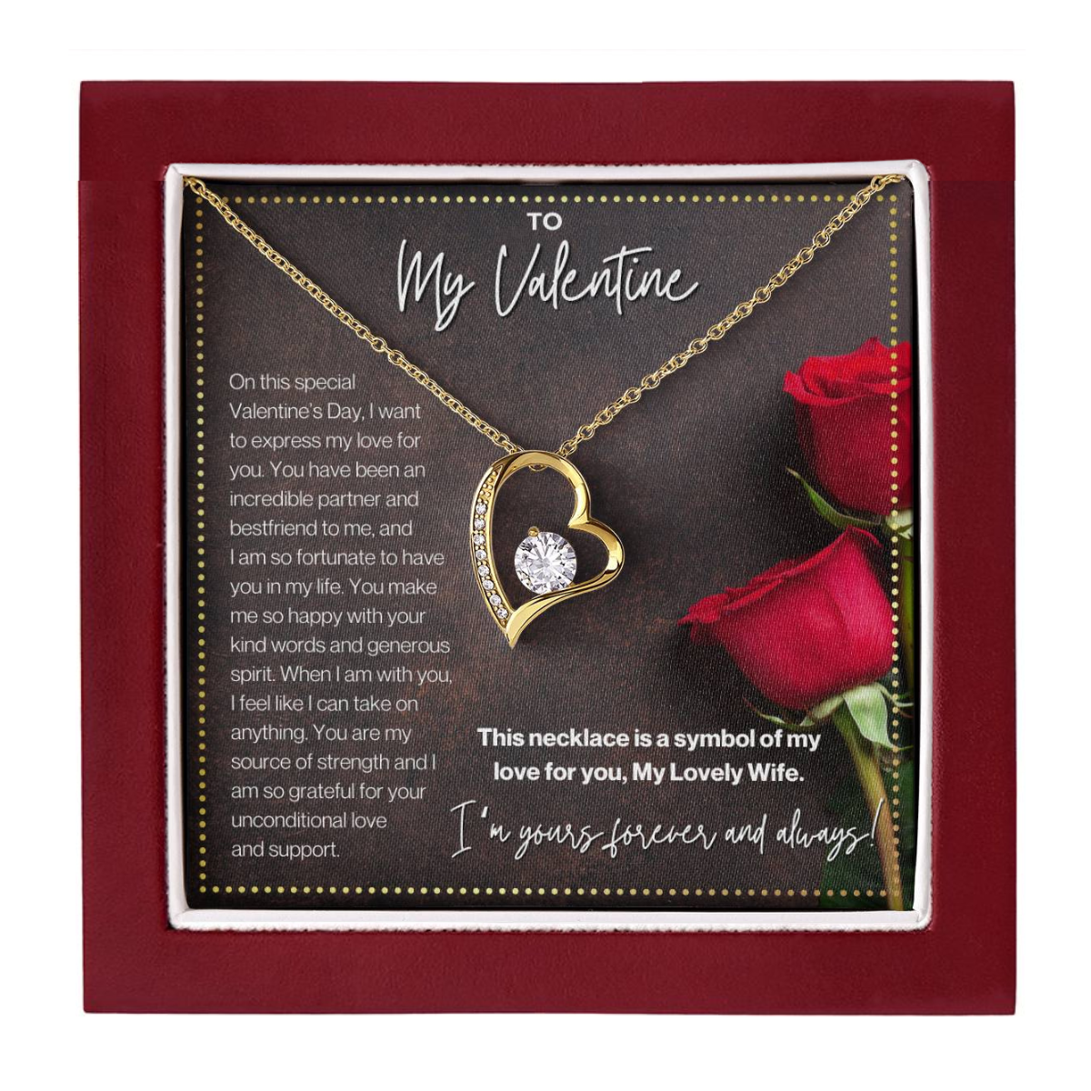 JGF Jewelry Gifts for Family Wife Valentines Card From Husband