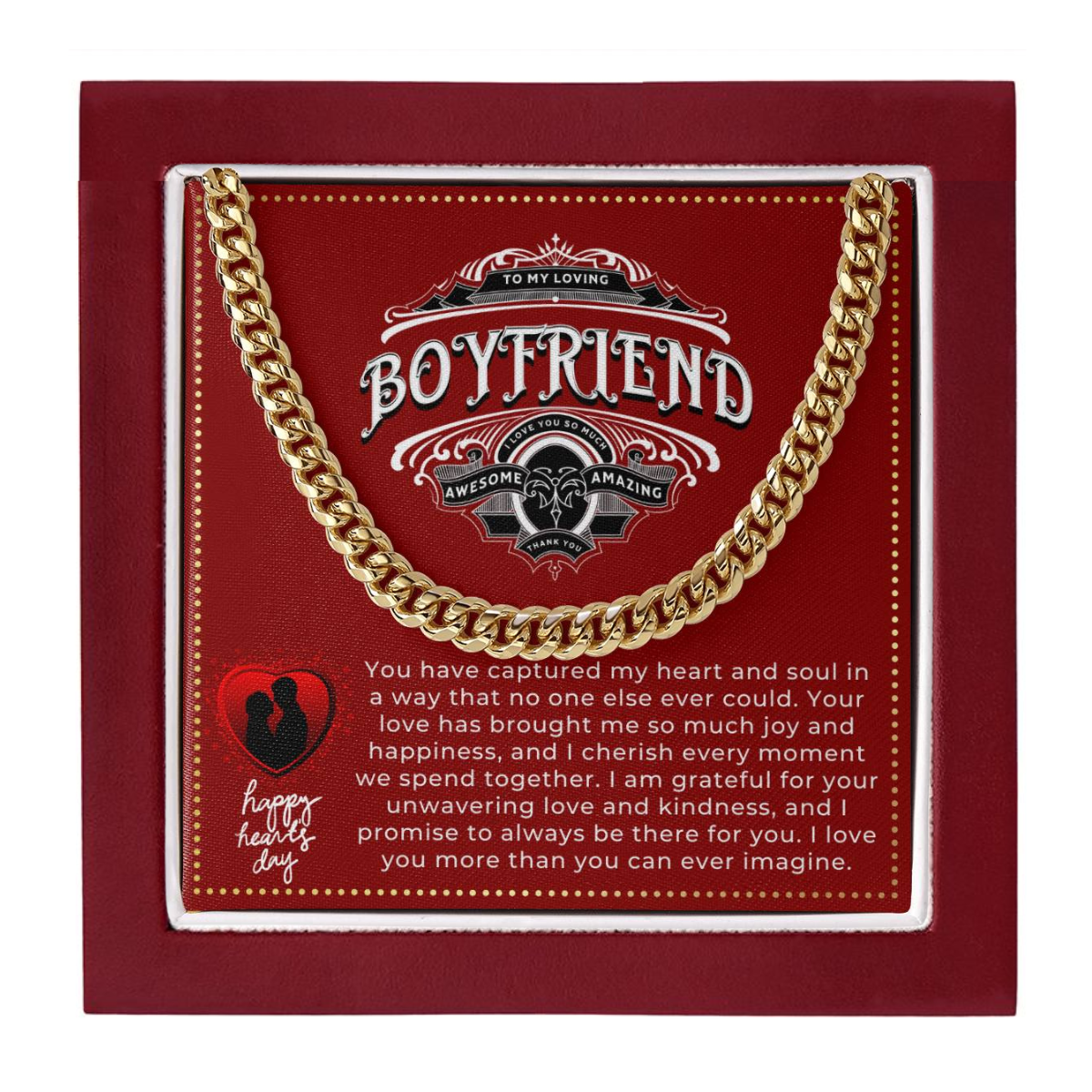 JGF Jewelry Gifts for Family Happy Valentines Day Card for Boyfriend