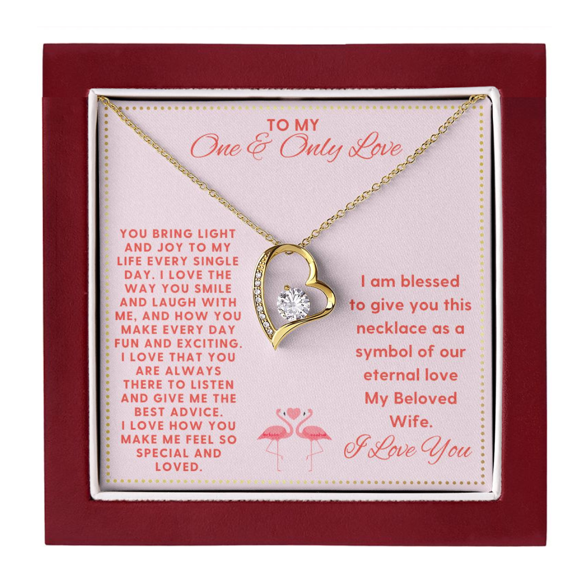 JGF Jewelry Gifts for Family My Beloved Wife Memory Necklace