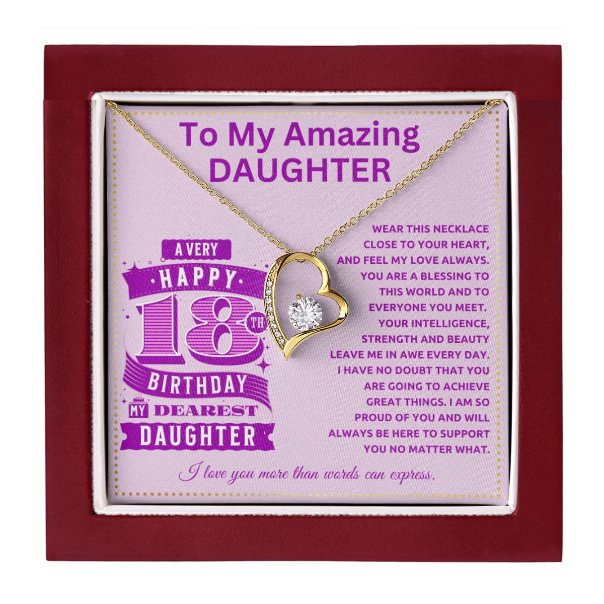JGF Jewelry Gifts for Family 18 Year Old Girl Birthday Gifts For My Daughter 18th