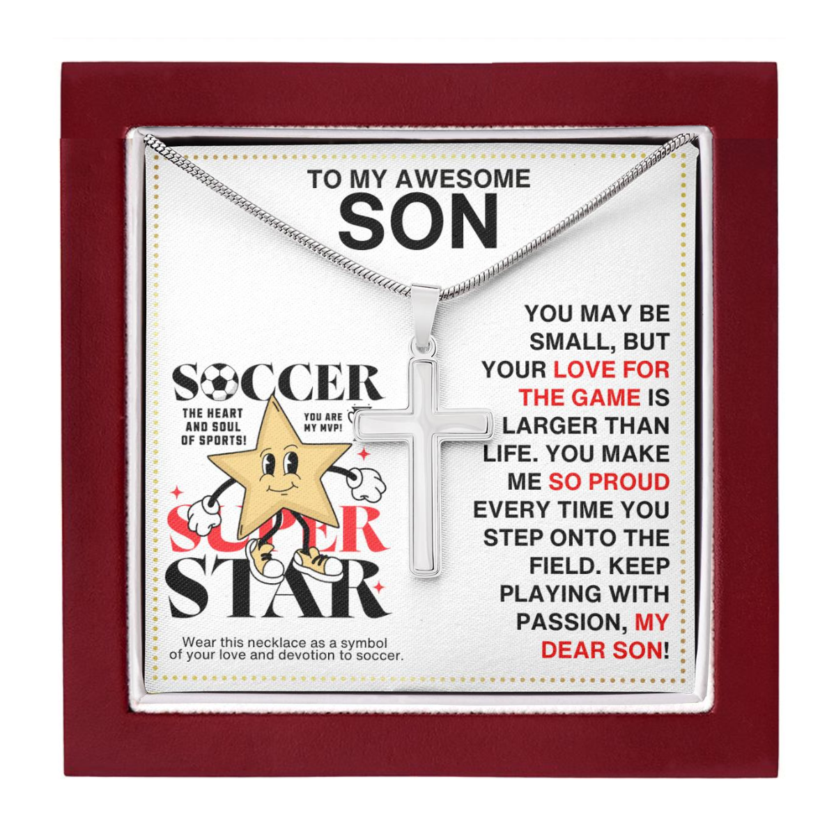 JGF Jewelry Gifts for Family Soccer Necklace For Kids 8-12