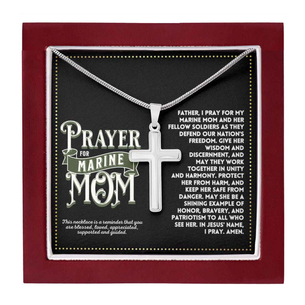 JGF Jewelry Gifts for Family My Mom Is A Marine Corps Mom Gifts i Love My Marine Necklace