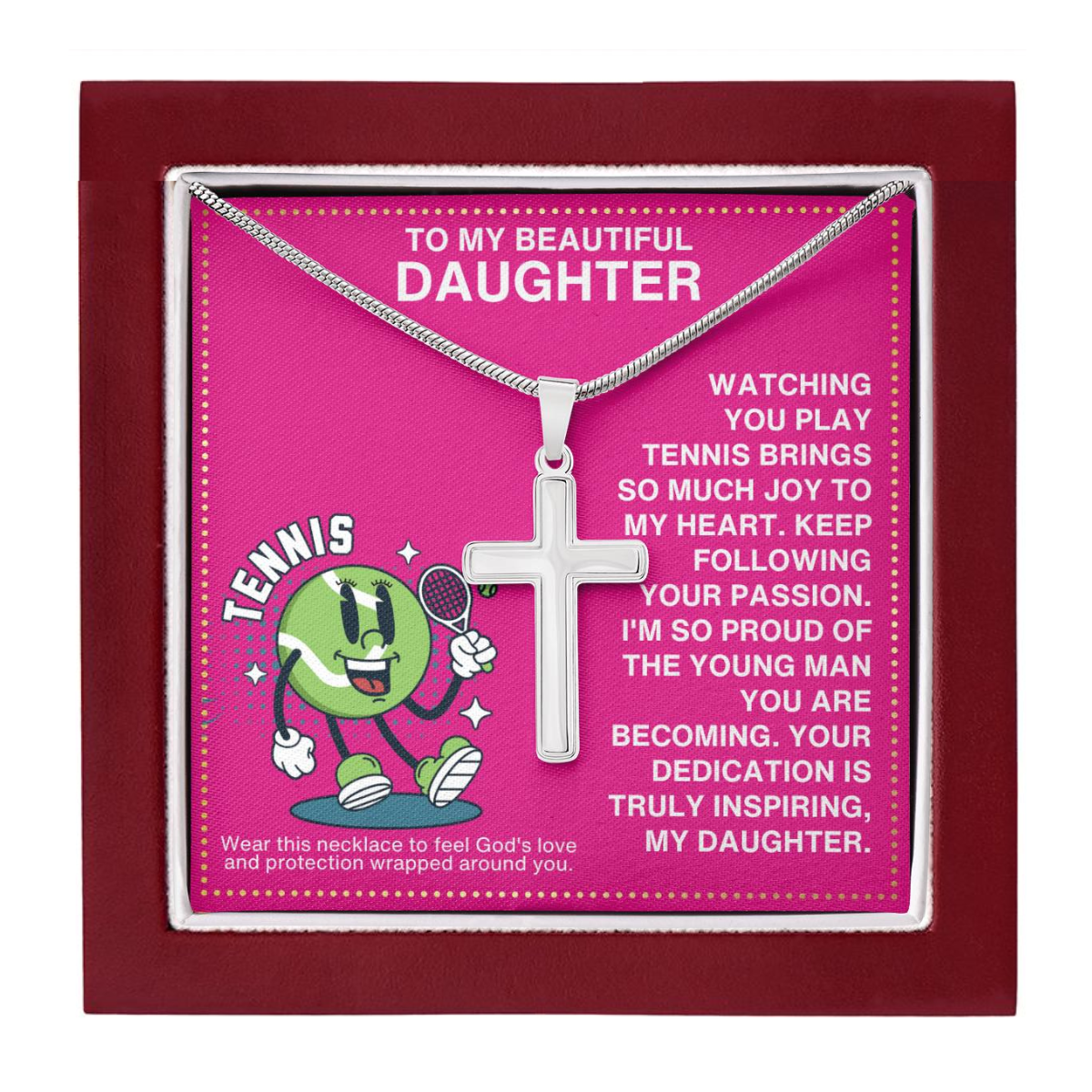 JGF Jewelry Gifts for Family Tennis Cross Necklace For Girls