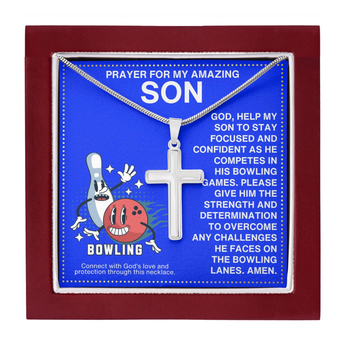 JGF Jewelry Gifts for Family Bowling Necklace For Boys