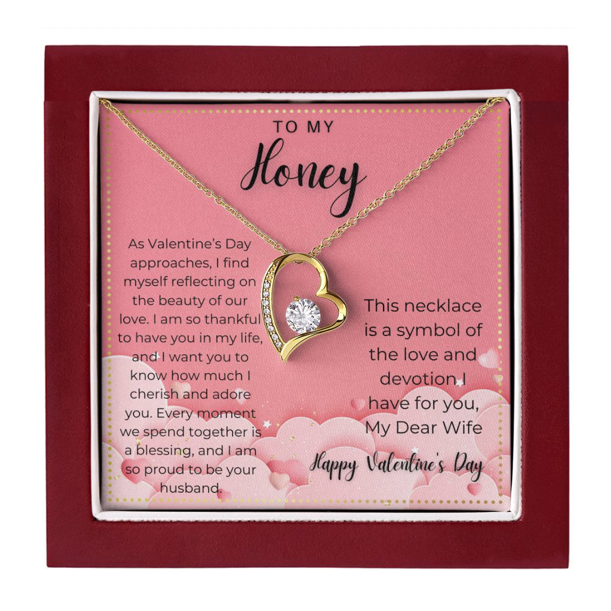 JGF Jewelry Gifts for Family Happy Valentine Card For My Wife