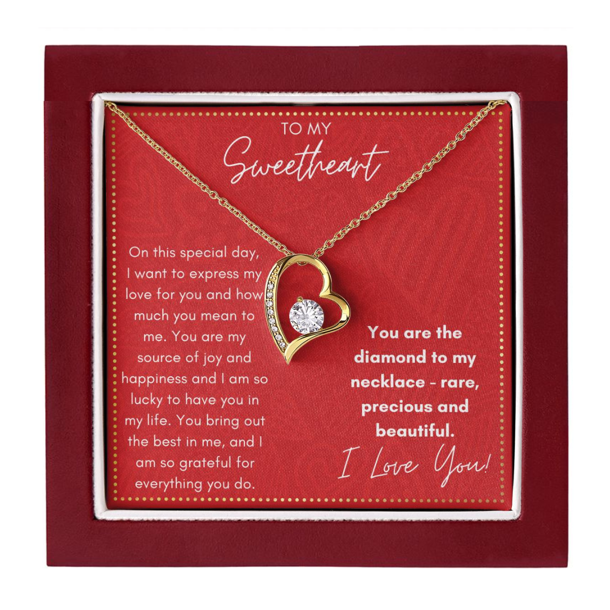 JGF Jewelry Gifts for Family To My Wife I Love You Necklace