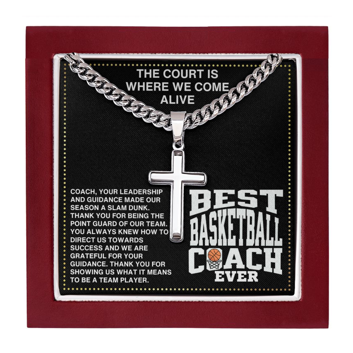 JGF Jewelry Gifts for Family Assistant Coach Basketball Necklace For Boys