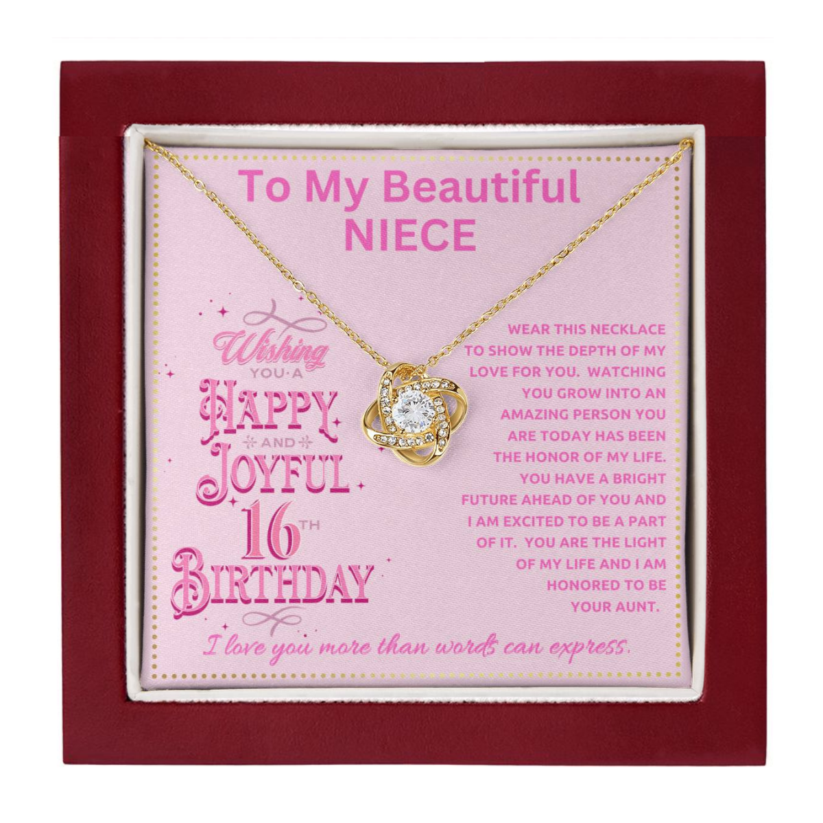 JGF Jewelry Gifts for Family 16th Birthday Card For Niece From Aunt