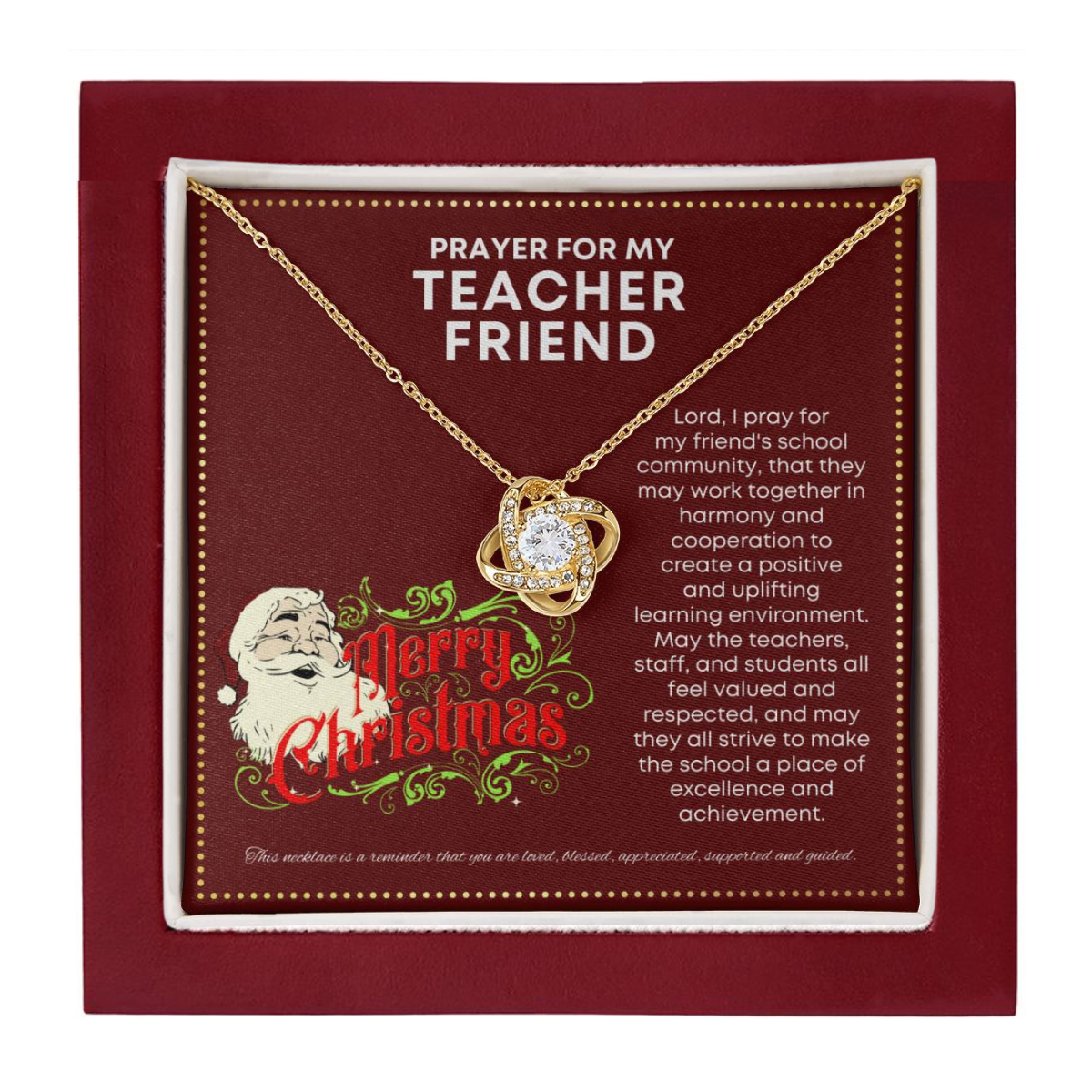 JGF Jewelry Gifts for Family Thank You Christmas Prayer For Gift For My New Teacher Friend