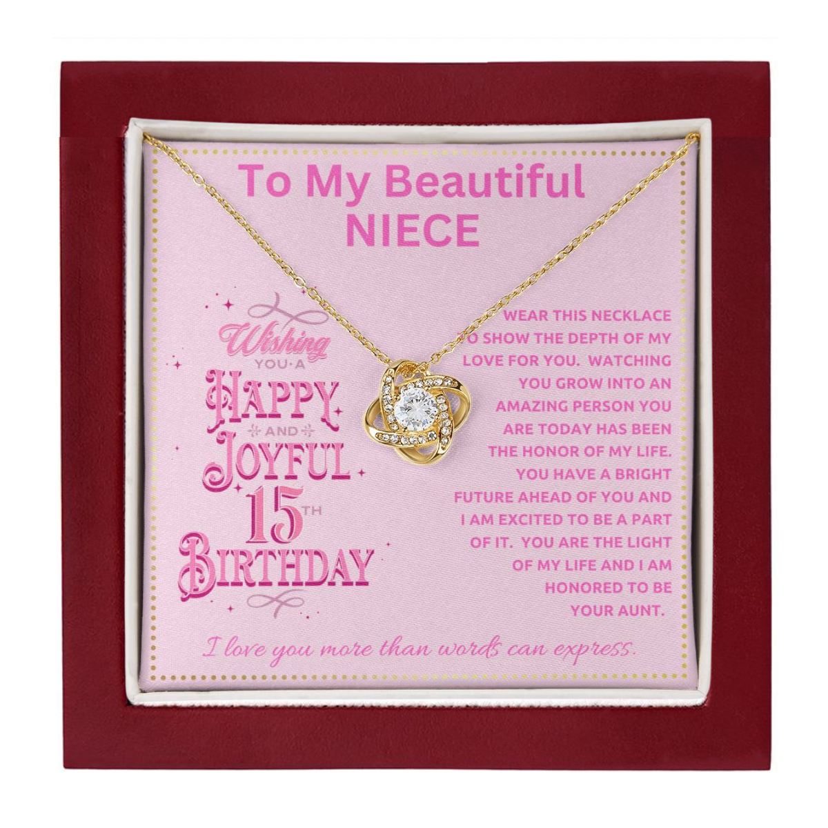 JGF Jewelry Gifts for Family Birthday Gift For Niece Teenager From Aunt and Uncle