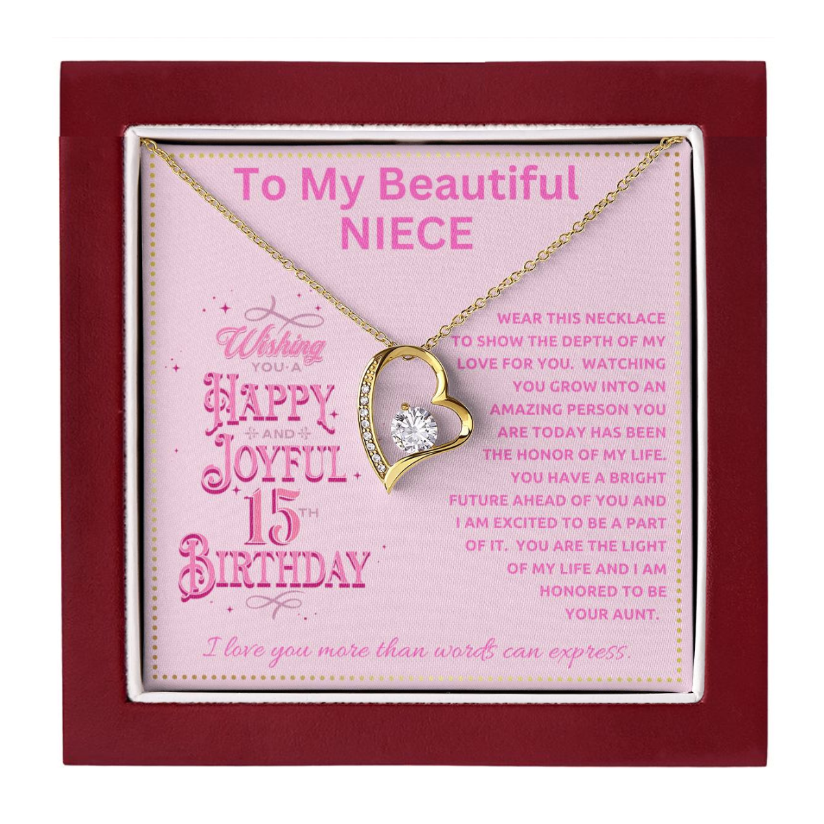 JGF Jewelry Gifts for Family Quinceanera Birthday Card For Girl Niece