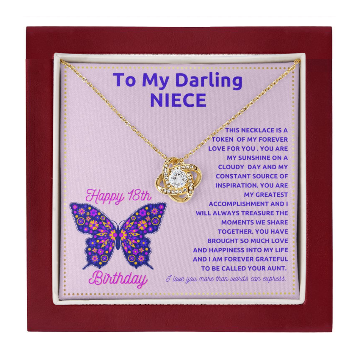 JGF Jewelry Gifts for Family Happy Birthday 18th Niece From Aunt and Uncle