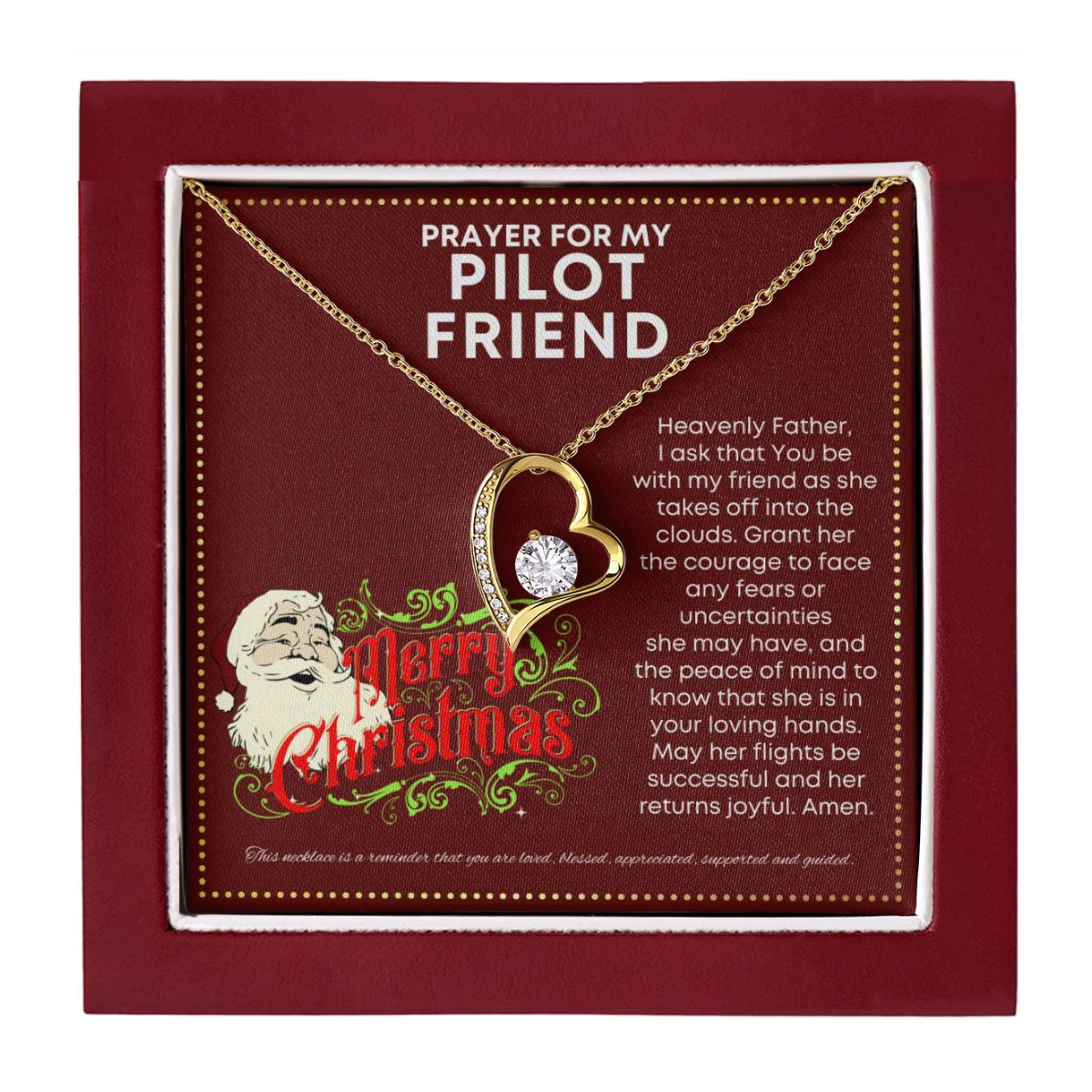 JGF Jewelry Gifts for Family Helicopter Pilot Gifts For Women Cute Heart Necklace