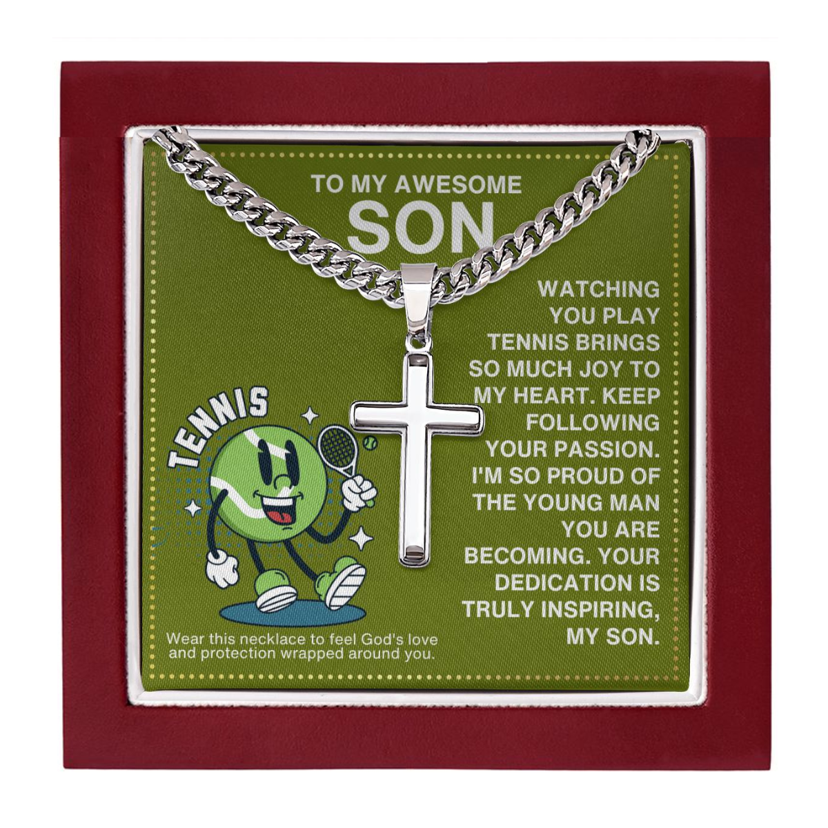 JGF Jewelry Gifts for Family Cross Tennis Necklace