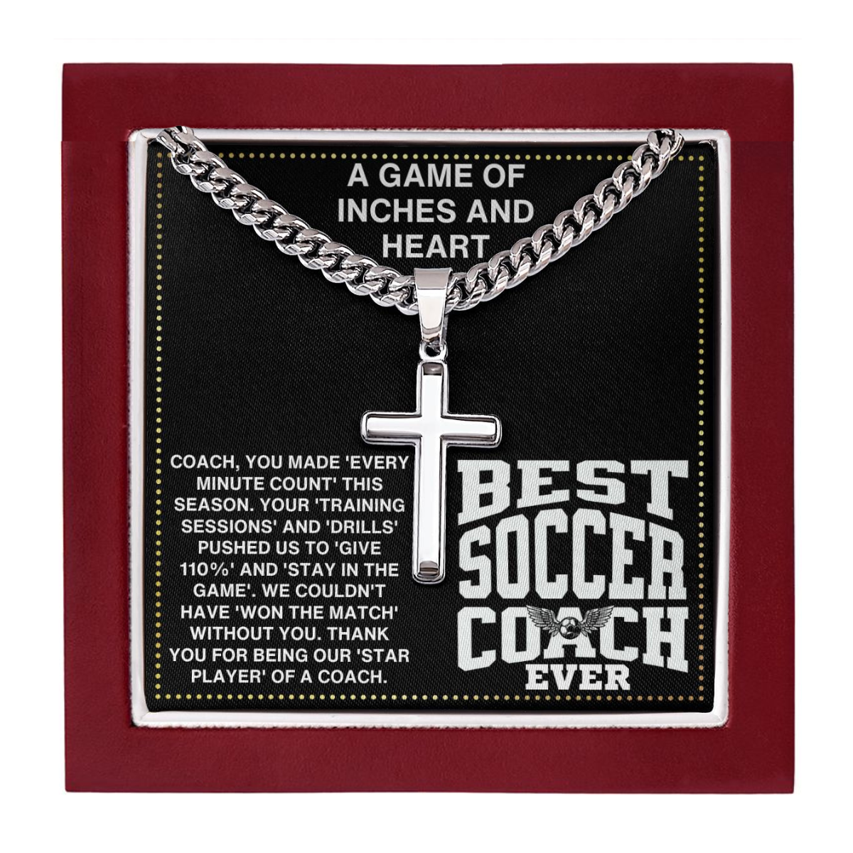 JGF Jewelry Gifts for Family Thank You Coach Card Soccer