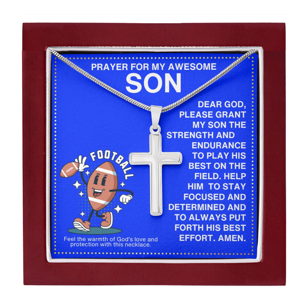 JGF Jewelry Gifts for Family Football Necklace For Boys 8-12