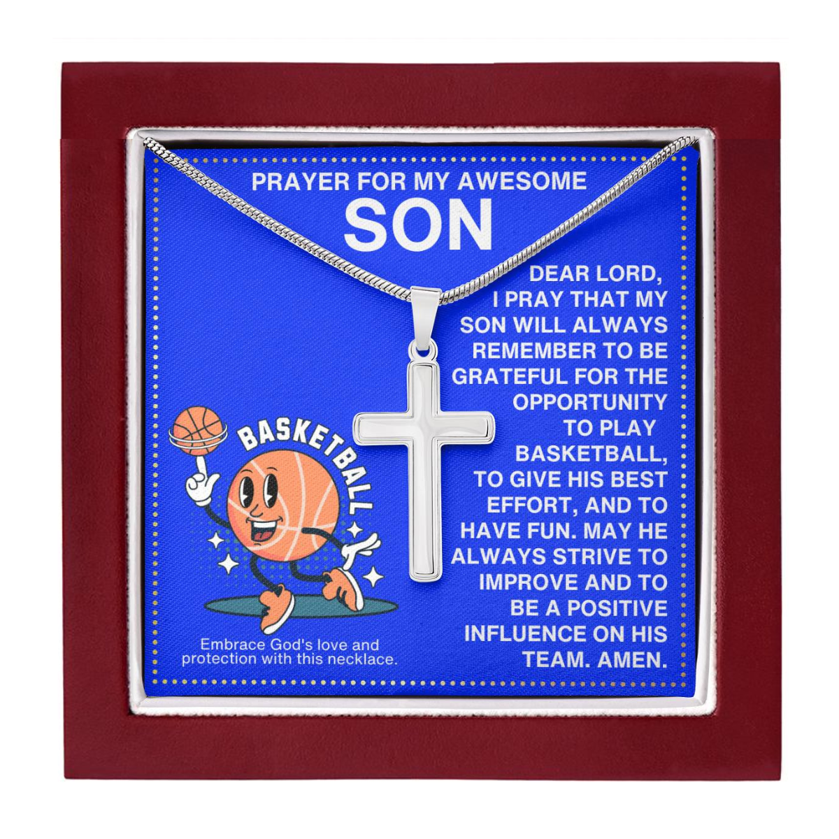 JGF Jewelry Gifts for Family Basketball Necklace For Boys 8-12