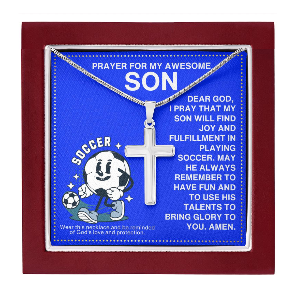 JGF Jewelry Gifts for Family Soccer Necklace For Boys 8-12