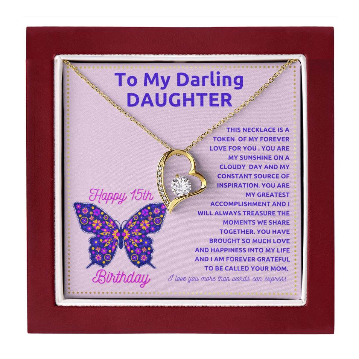 JGF Jewelry Gifts for Family 15 Year Old Daughter 15th Birthday Gift