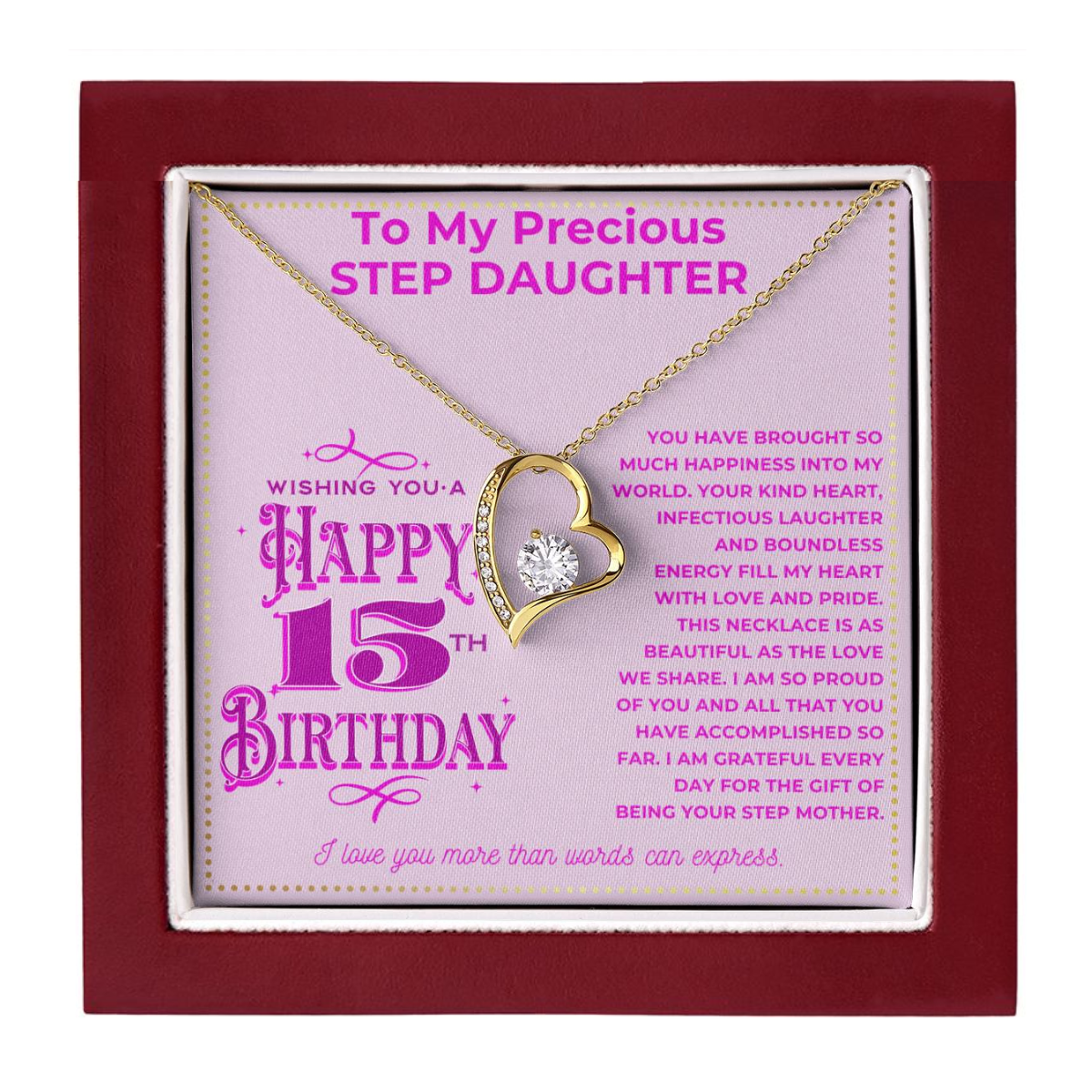 JGF Jewelry Gifts for Family 15th Birthday Gifts for Stepdaughter From Mom And Dad
