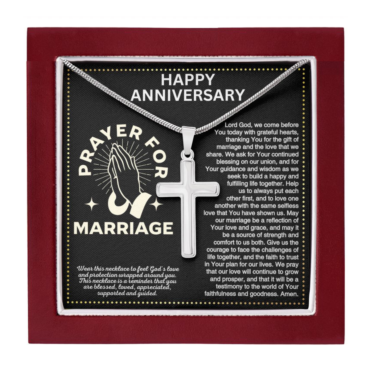 JGF Jewelry Gifts for Family Traditional 20th Wedding Gifts For Couple Marriage Prayer