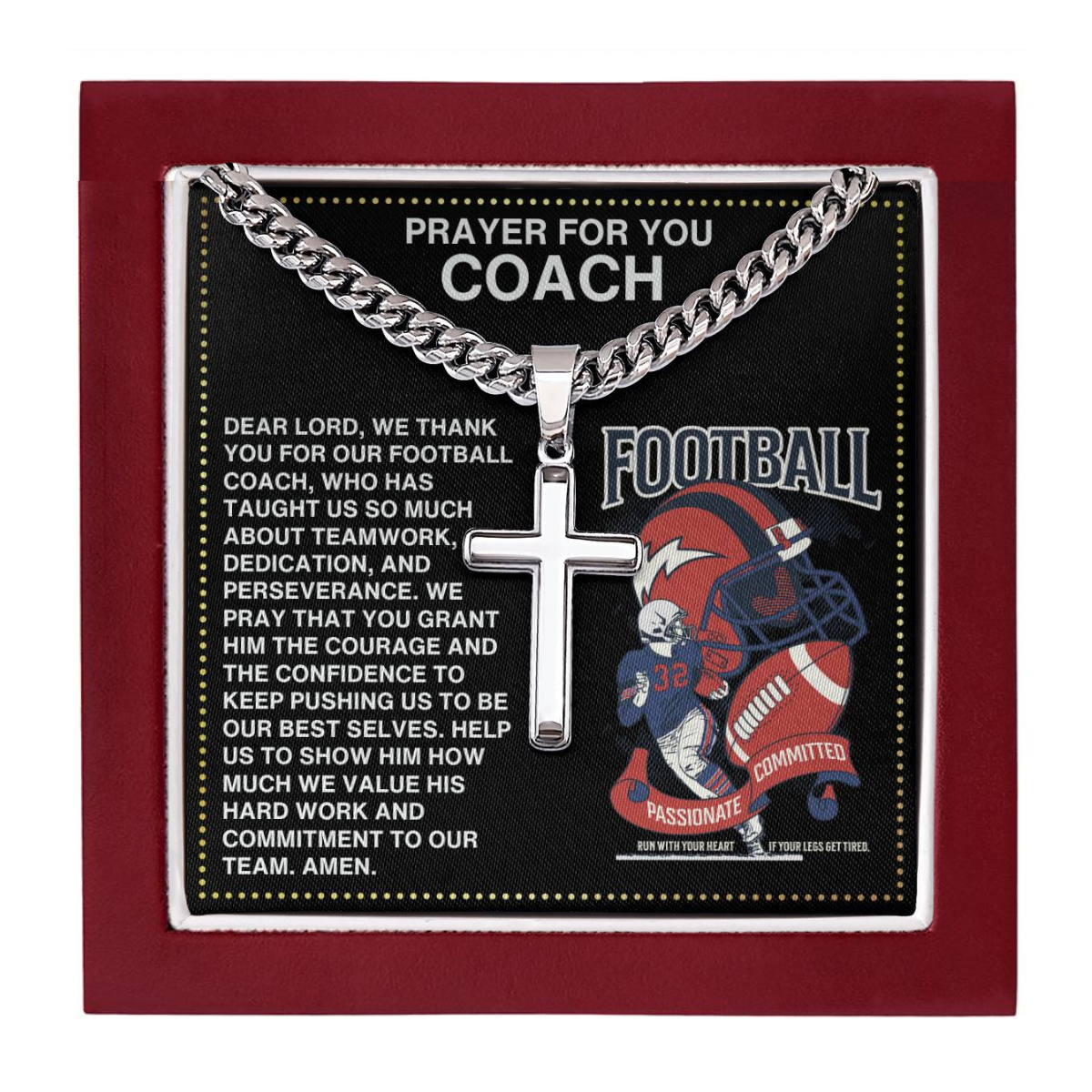JGF Jewelry Gifts for Family Football Necklace For Coach