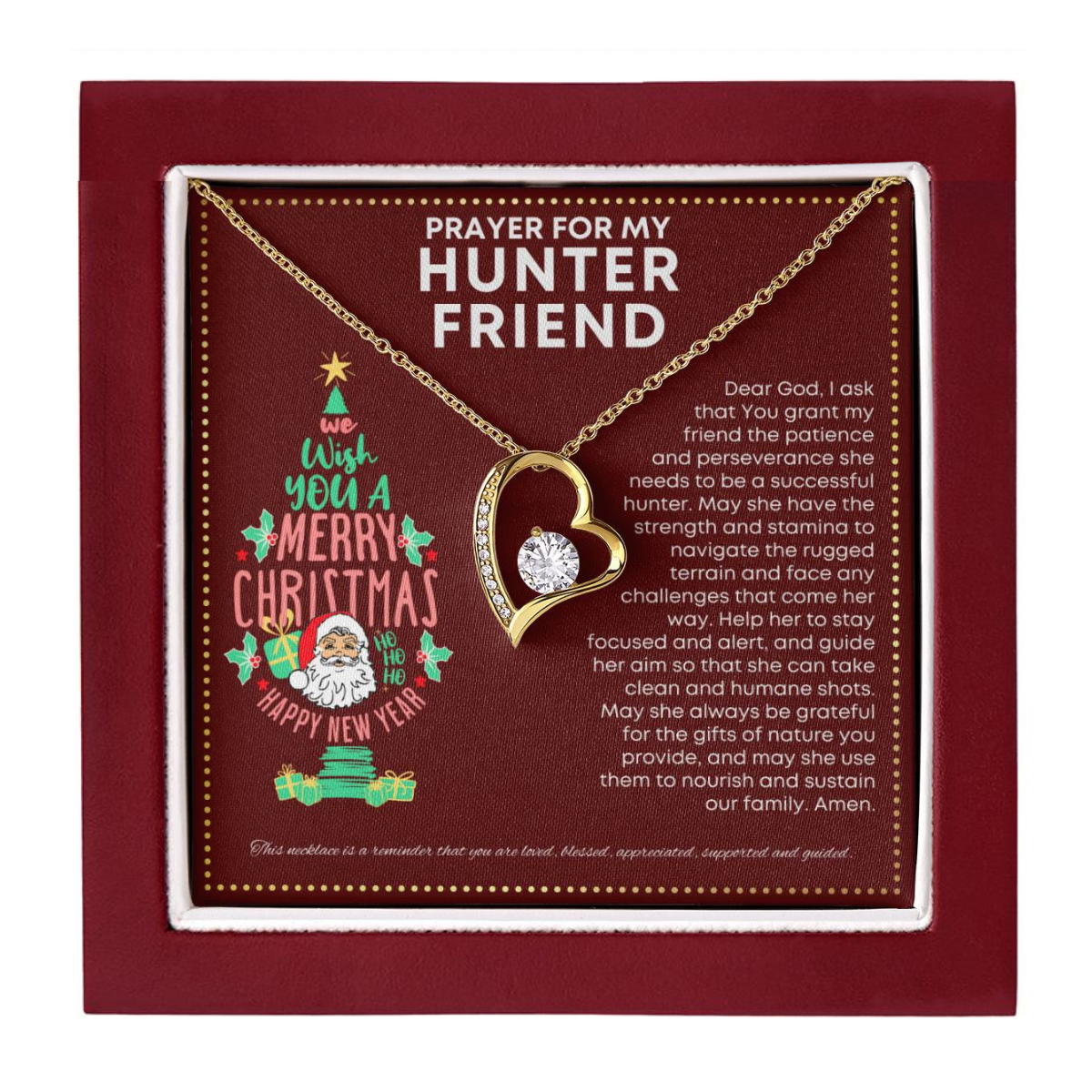 JGF Jewelry Gifts for Family Gifts for Deer and Duck Hunter Friend Cute Simple Heart Necklace