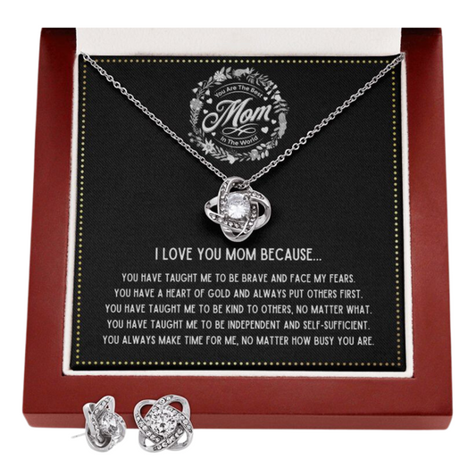 JGF Jewelry Gifts for Family - Dear Mom Thank You for Everything Necklace and Earrings Set Birthday Gifts