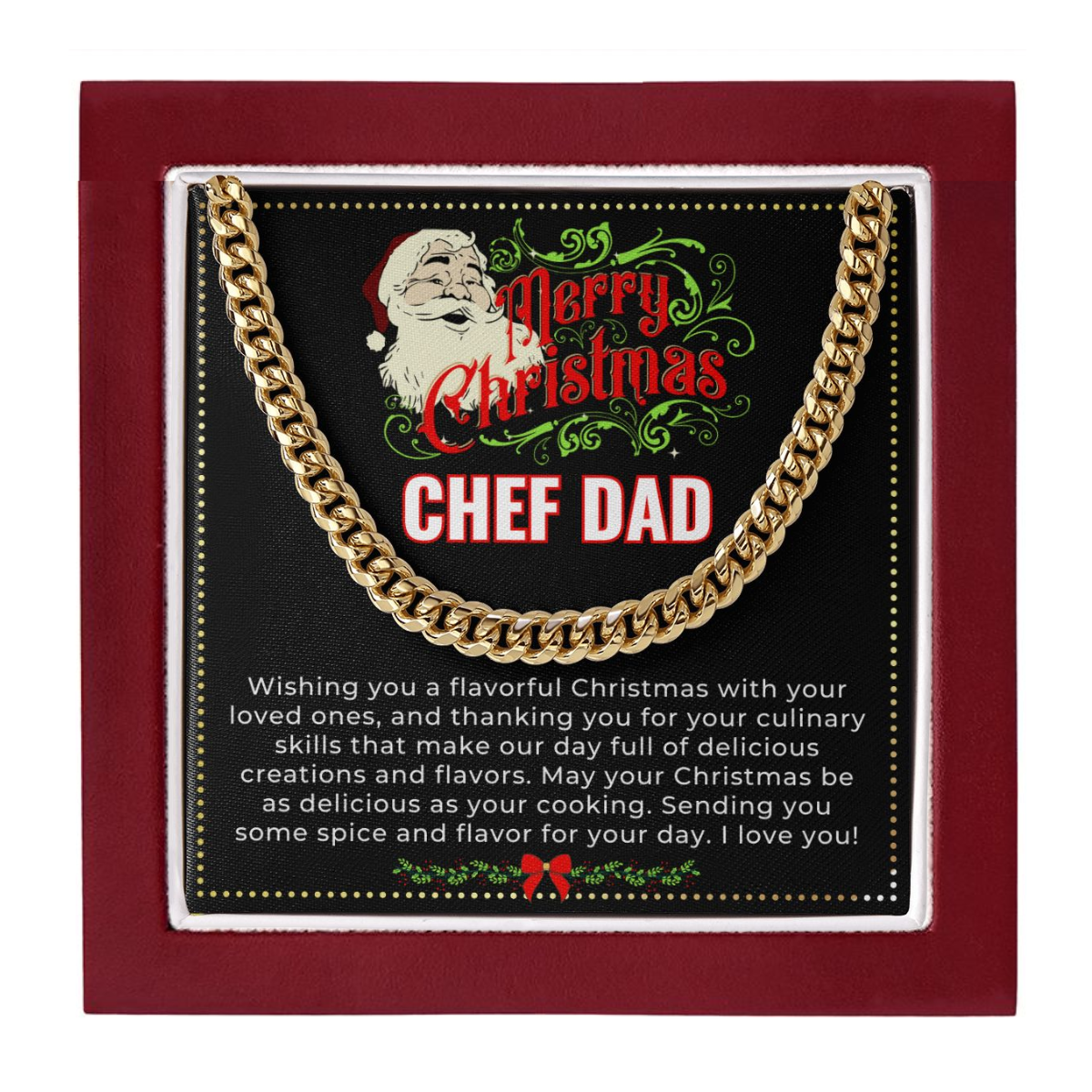 JGF Jewelry Gifts for Family | My Dad Is An Amazing Chef | Men Choker Necklace Pendant Christmas Xmas Gifts For Daddy