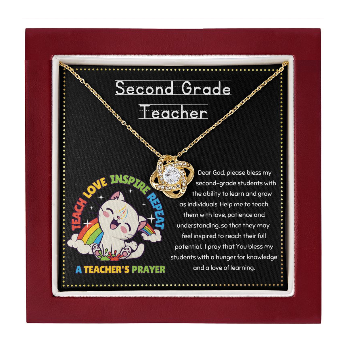 JGF Jewelry Gifts for Family A Prayer for Second Grade Teacher Retirement Gifts