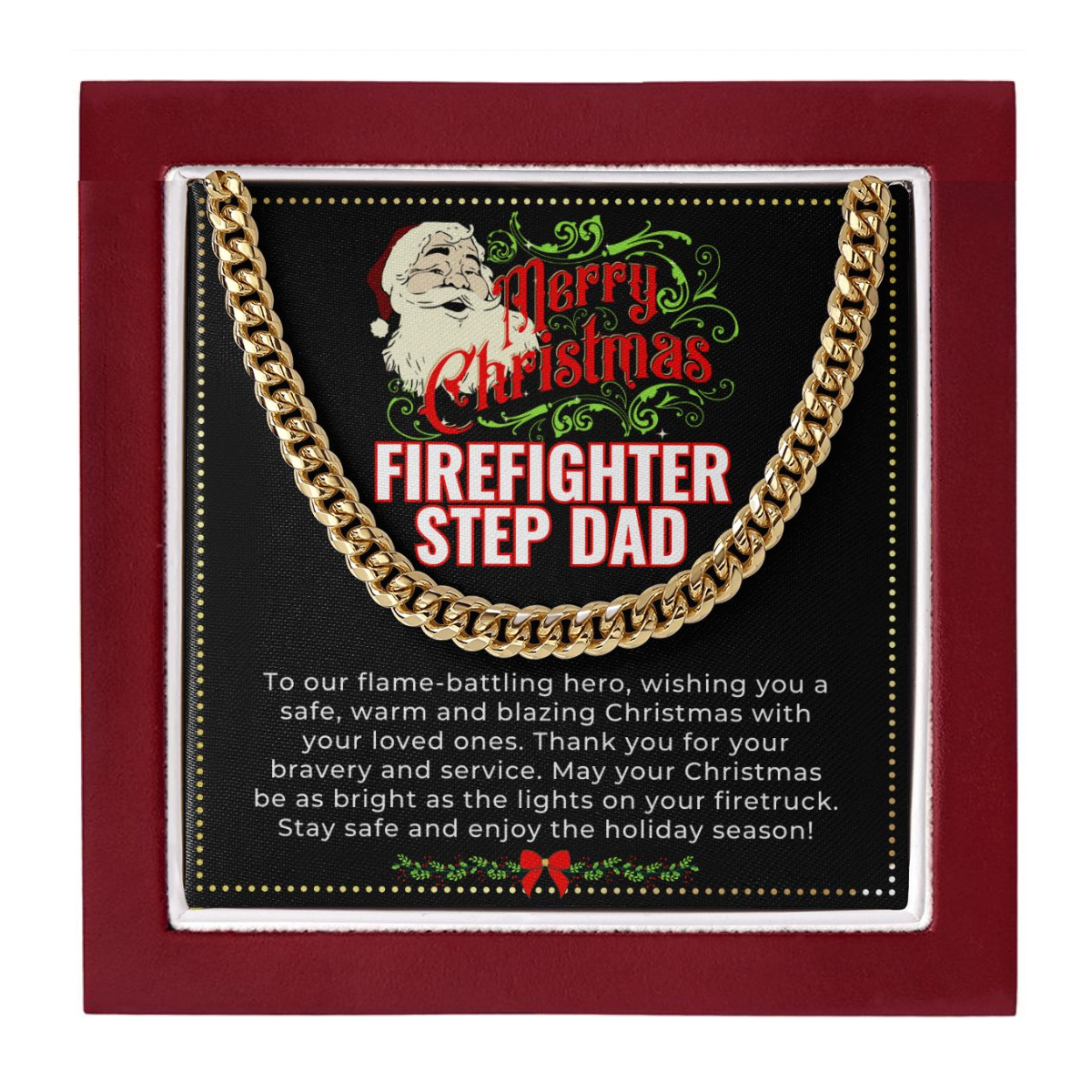 JGF Jewelry Gifts for Family | Firefighter Step Dad |Awesome Christmas Necklace Gifts Ideas For Daddy
