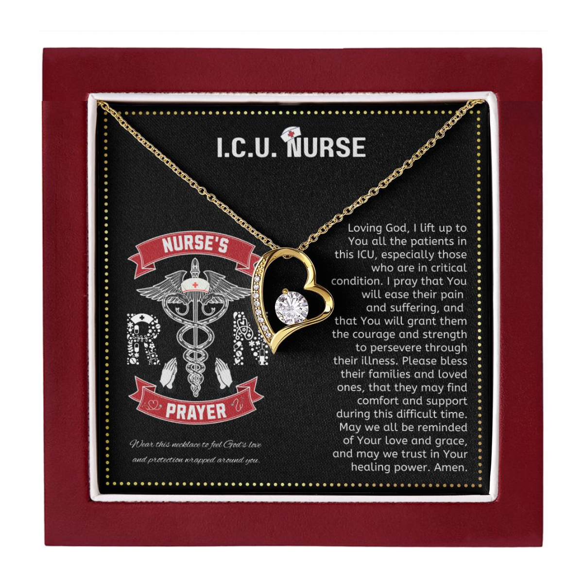 JGF Jewelry Gifts for Family | ICU Nurse Essentials For Work | Nurses Heart Necklace For Women