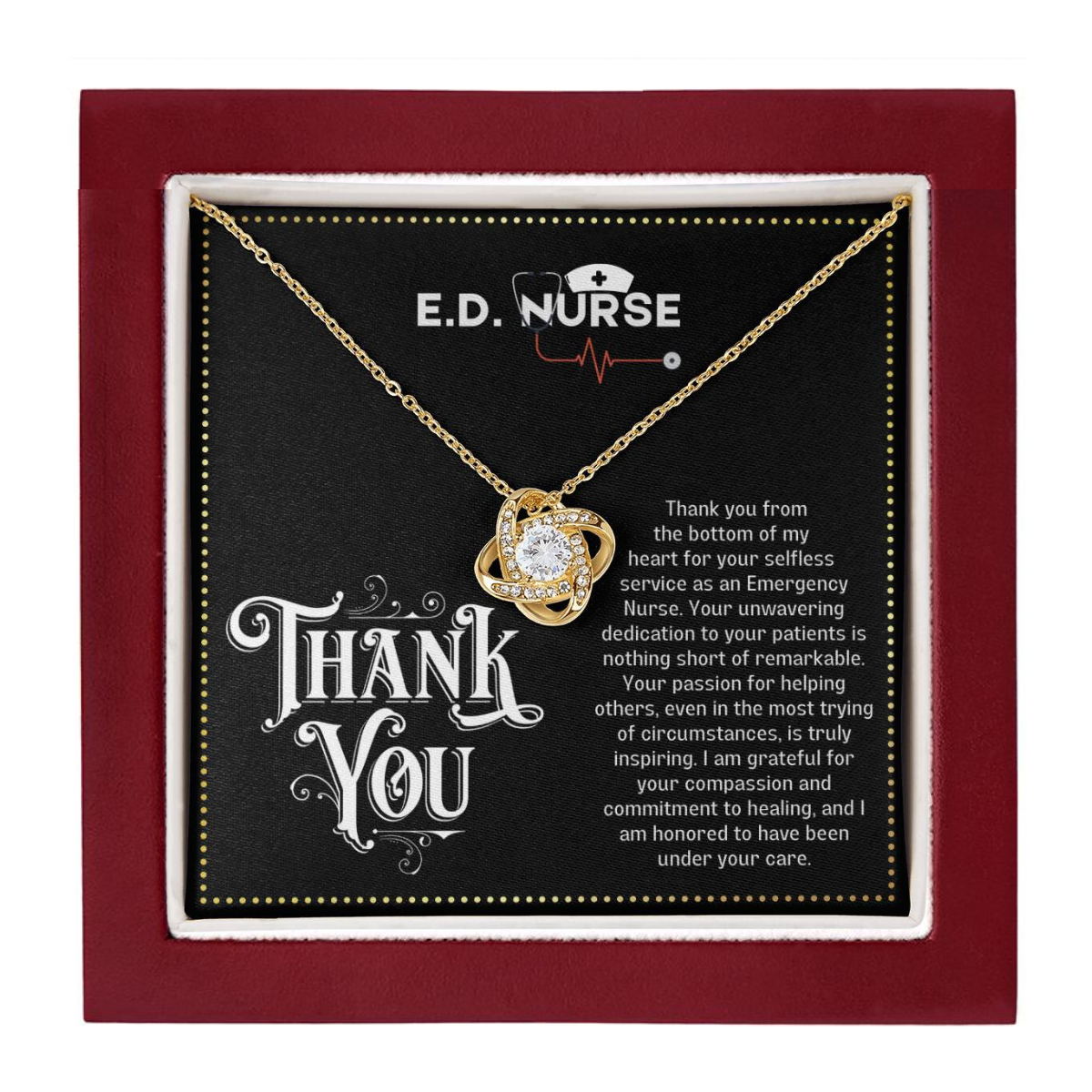 JGF Jewelry Gifts for Family | Thank You ER ED Nurse Gifts | Emergency Department Room Nurse Gifts