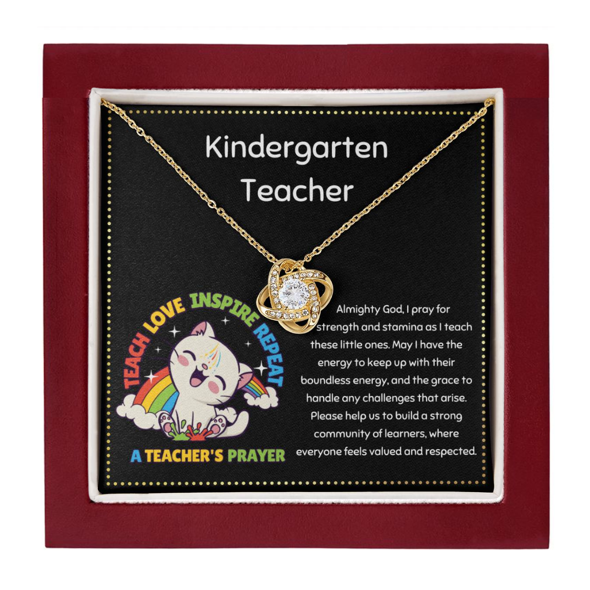JGF Jewelry Gifts for Family Gifts For Kinder Teacher First Day A Prayer For Kindergarten Teachers