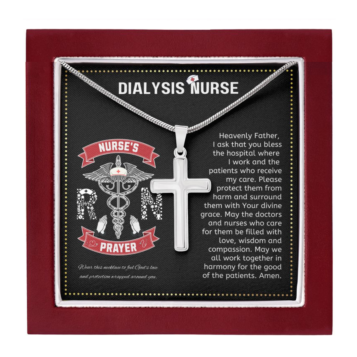 JGF Jewelry Gifts for Family | Dialysis Nurse Gifts For Women | Cross Necklace For Women Nurse