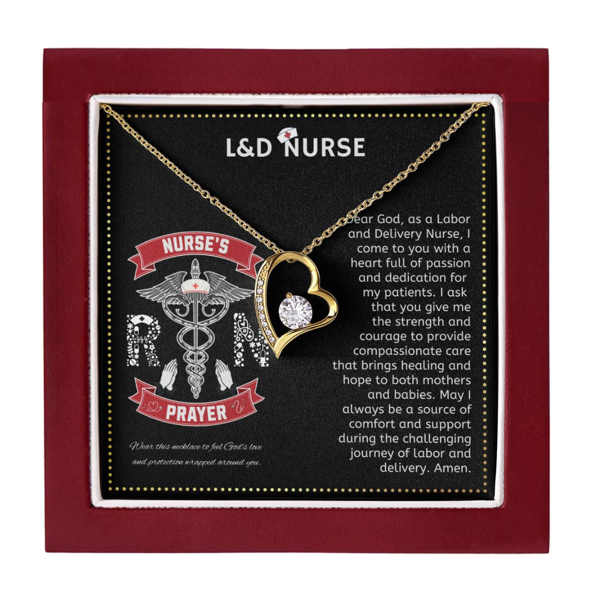 JGF Jewelry Gifts for Family | L&D Labor And Delivery Nurse Heart Necklace Gifts For Women