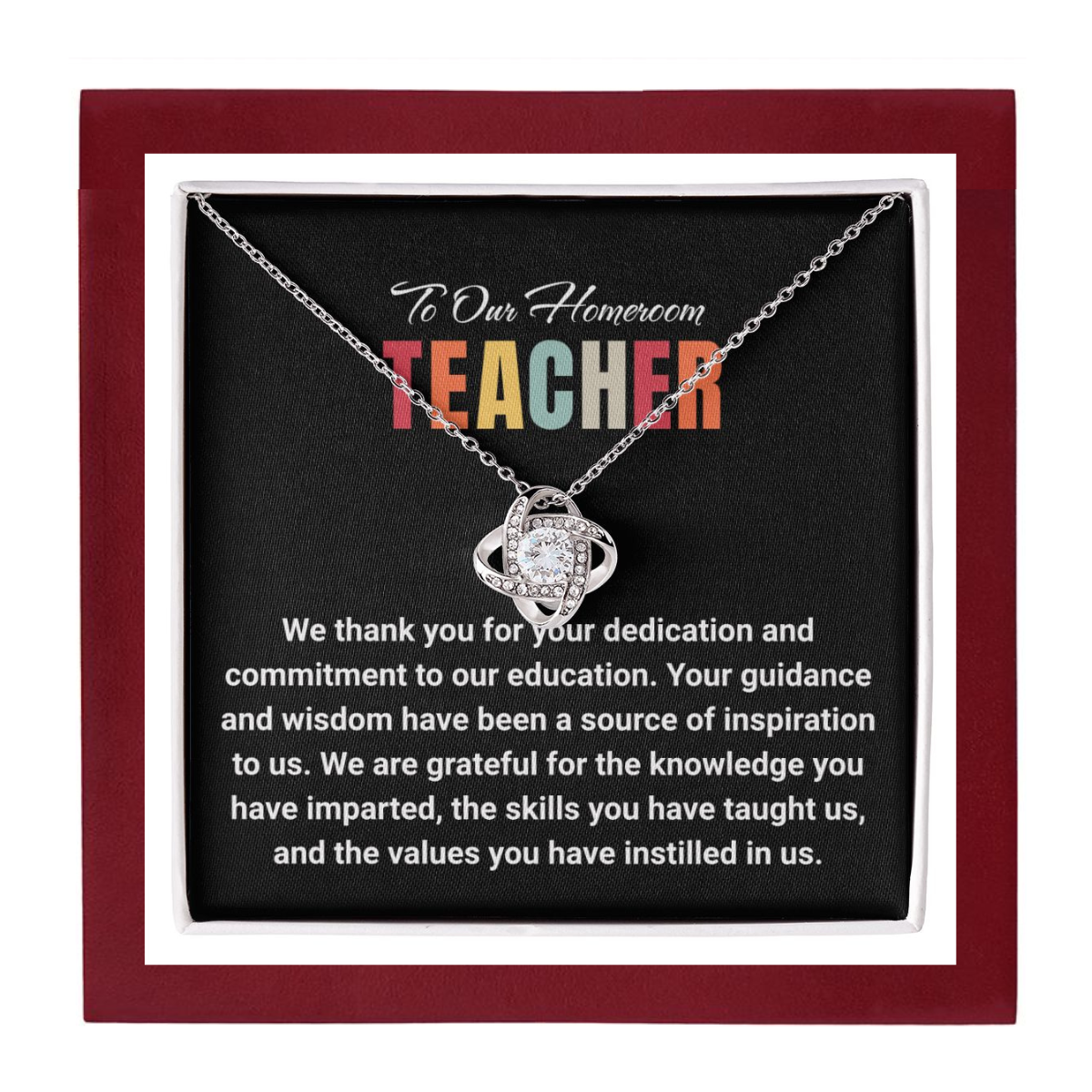 JGF Jewelry Gifts for Family: Thank You Teacher Appreciation Farewell End of Year Necklace Gift from Students