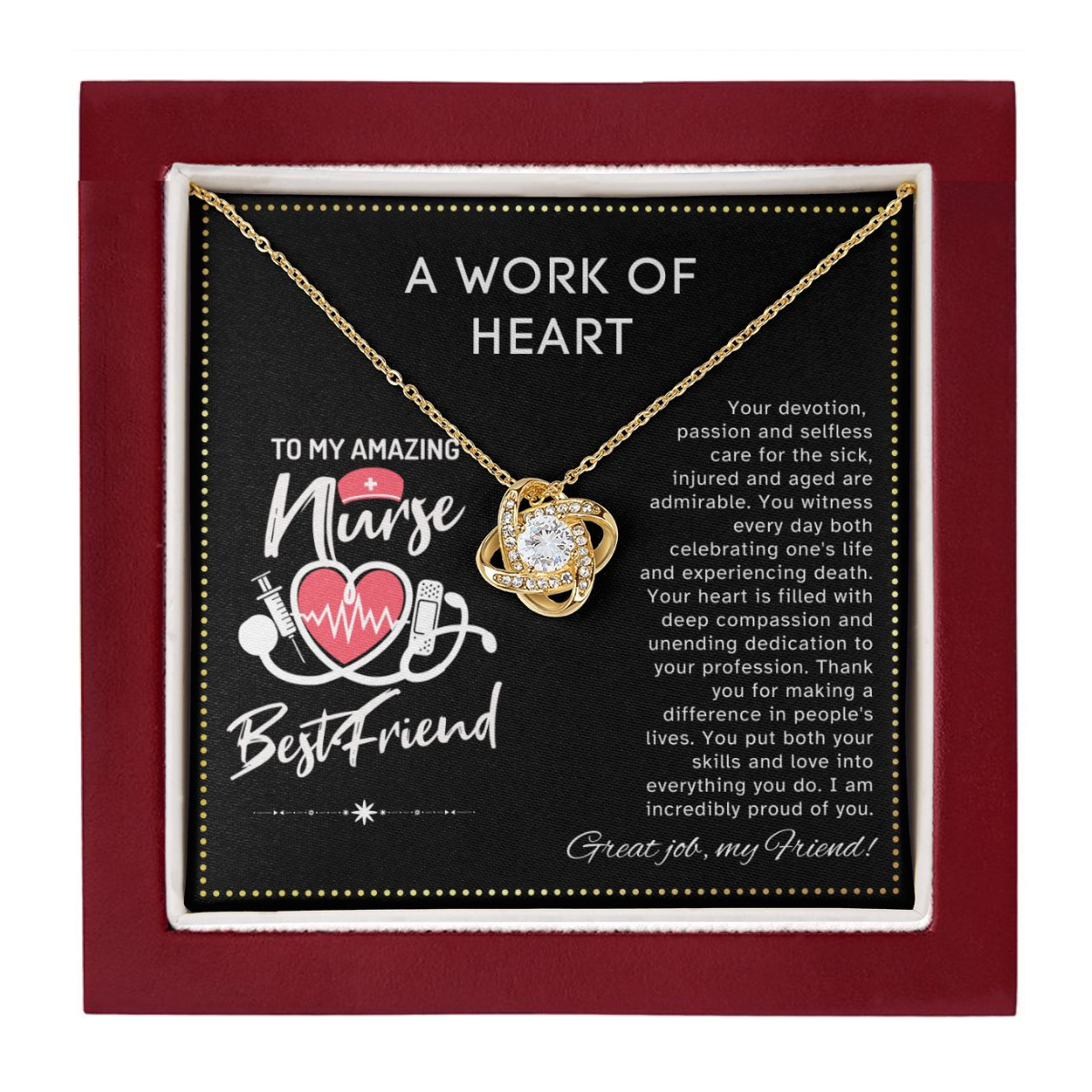 JGF Jewelry Gifts for Family | Best Friend Necklace Gifts for Nurses Week | My Favorite Nurse Calls Me Best Friend