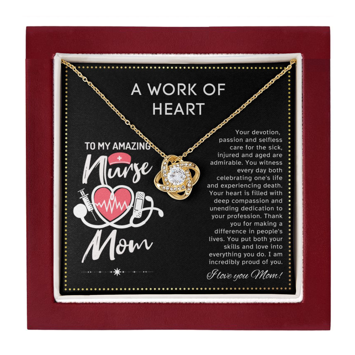JGF Jewelry Gifts for Family | RN Mom Gifts | My Mom Is A Nurse Necklace Jewelry | Nurses Week Gifts For Mom