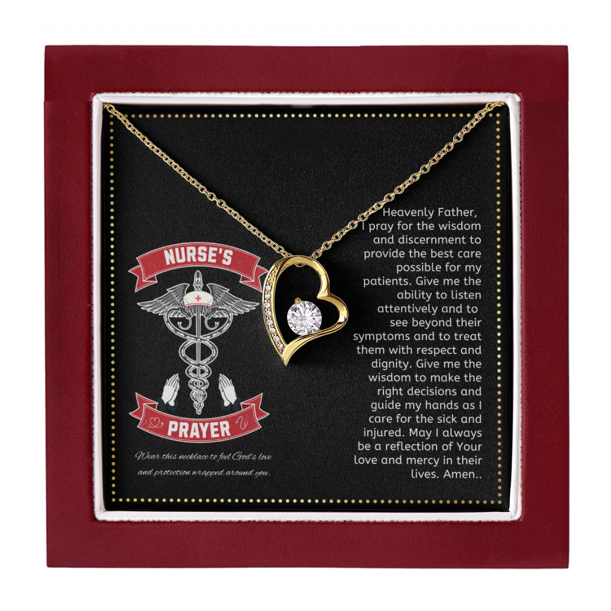 JGF Jewelry Gifts for Family | Nurses Prayer Necklace For Men And Women | Registered Nurse RN Necklaces Sterling Silver
