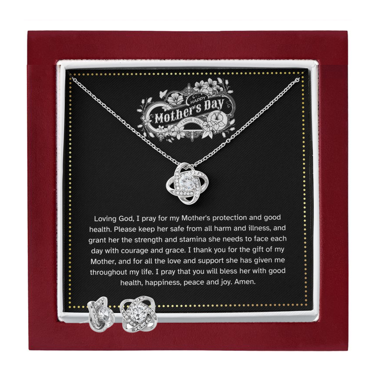 JGF Jewelry Gifts for Family | Mom To Be Gifts for 1st Time Mom Necklace and Earrings Jewelry Set for Mothers Day