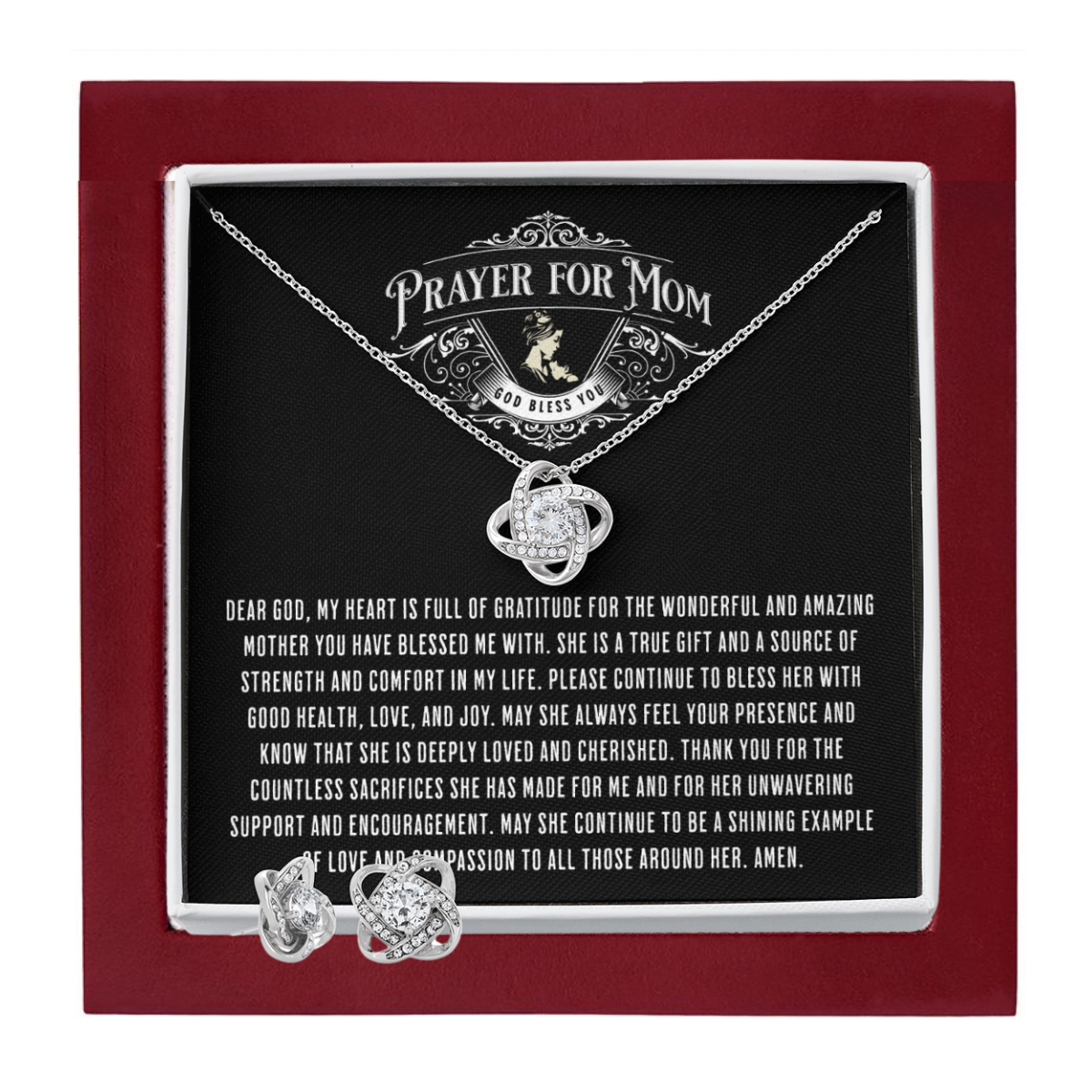 JGF Jewelry Gifts for Family: Fancy Silver Necklace and Earring Set for Women | Happy Mothers Day Gifts Box Ideas