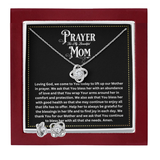 JGF Jewelry Gifts for Family | Prayer for Pregnant, Single and First Time New Mom After Birth | Necklace and Earring Set for Women