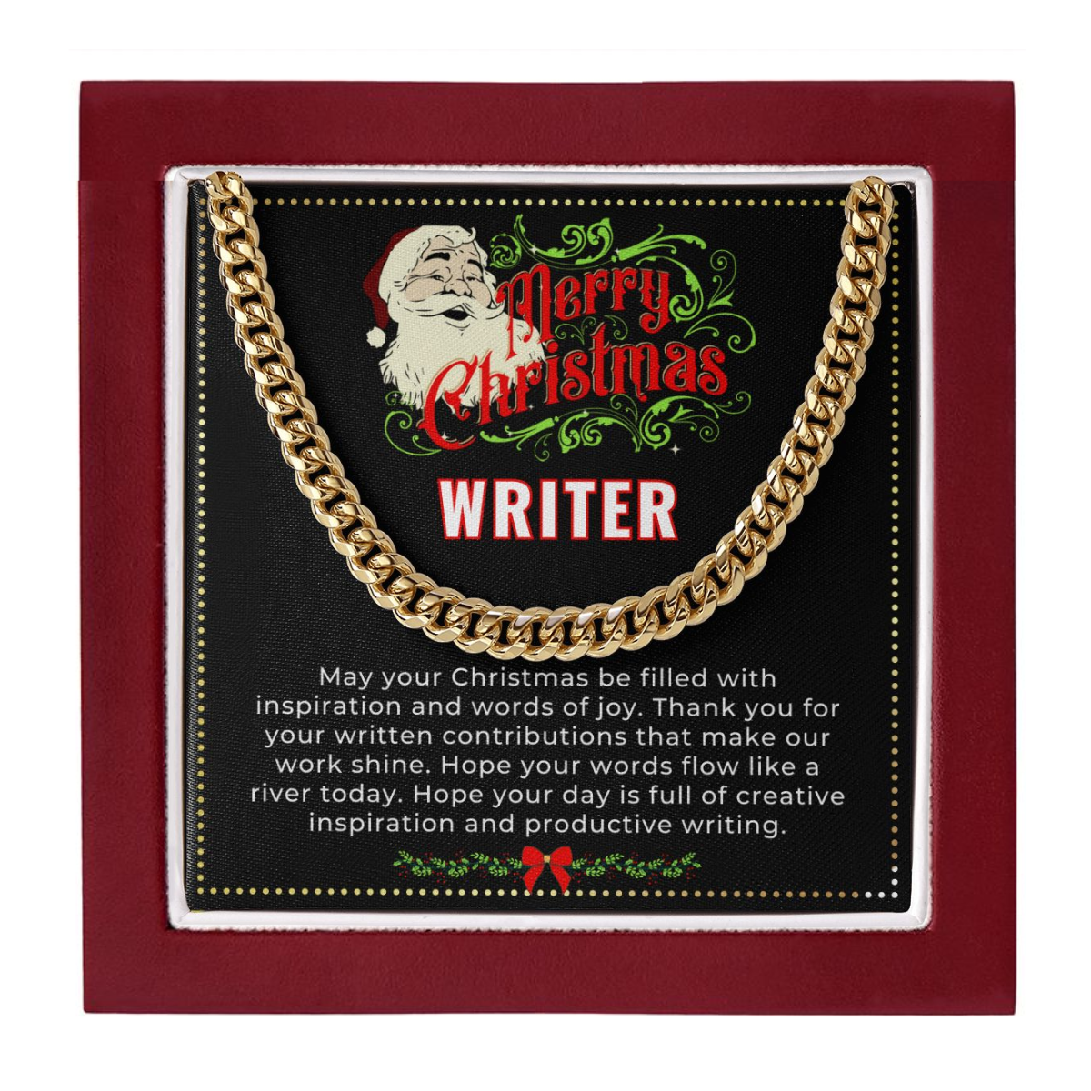 JGF Jewelry Gifts for Family | Aspiring Book Writer Author Xmas Gifts for Men for Christmas