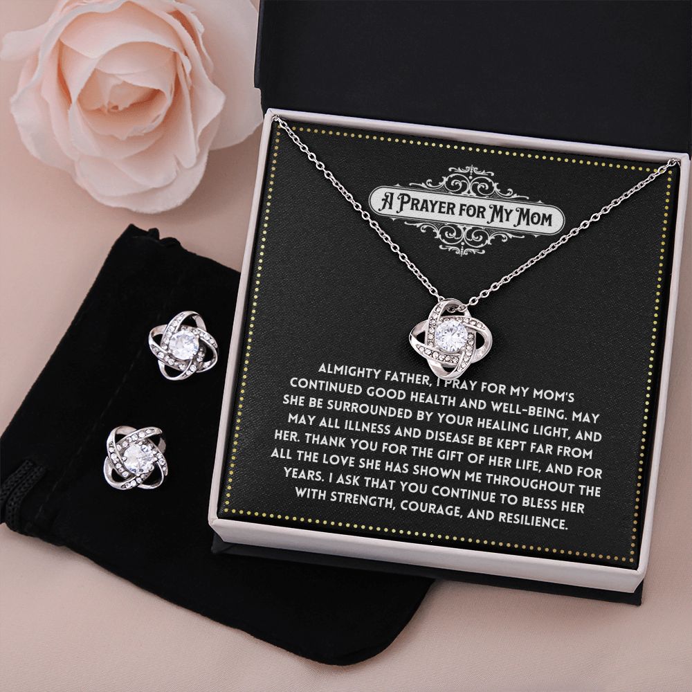 JGF Jewelry Gifts for Family - Prayer for Mom Gift Basket Item Ideas Necklace and Earrings Set