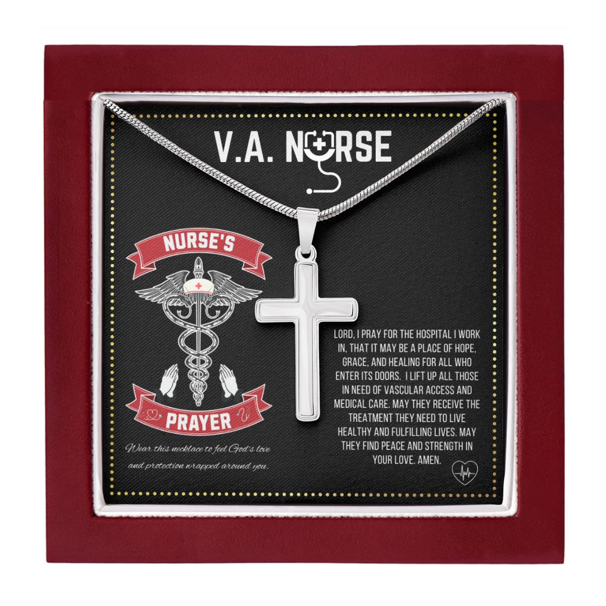 JGF Jewelry Gifts for Family | Proud VA Vascular Access Nurse Gifts for Women