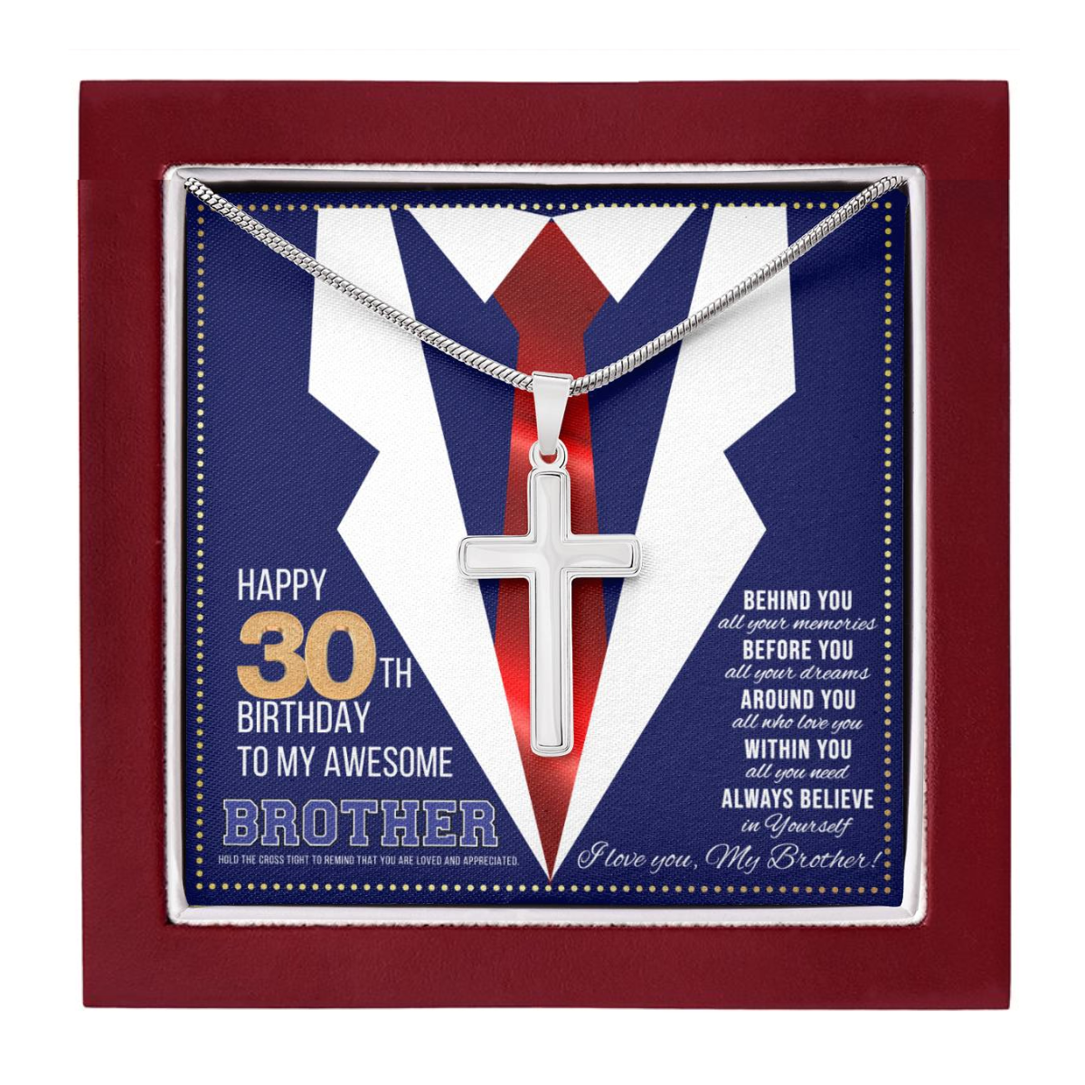 JGF Jewelry Gifts for Family Happy 30th Birthday Card Gifts For Brother From Sister Present for 30 Year Old Brother