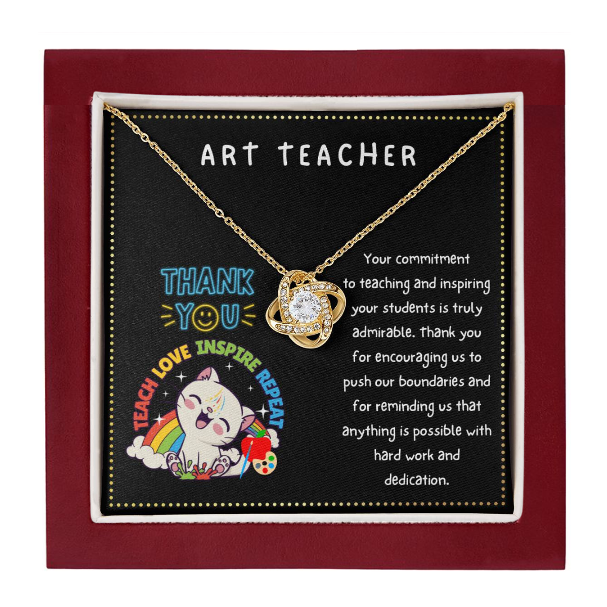 JGF Jewelry Gifts for Family Retired Retirement Thank You Card Art Teacher Gifts For Women