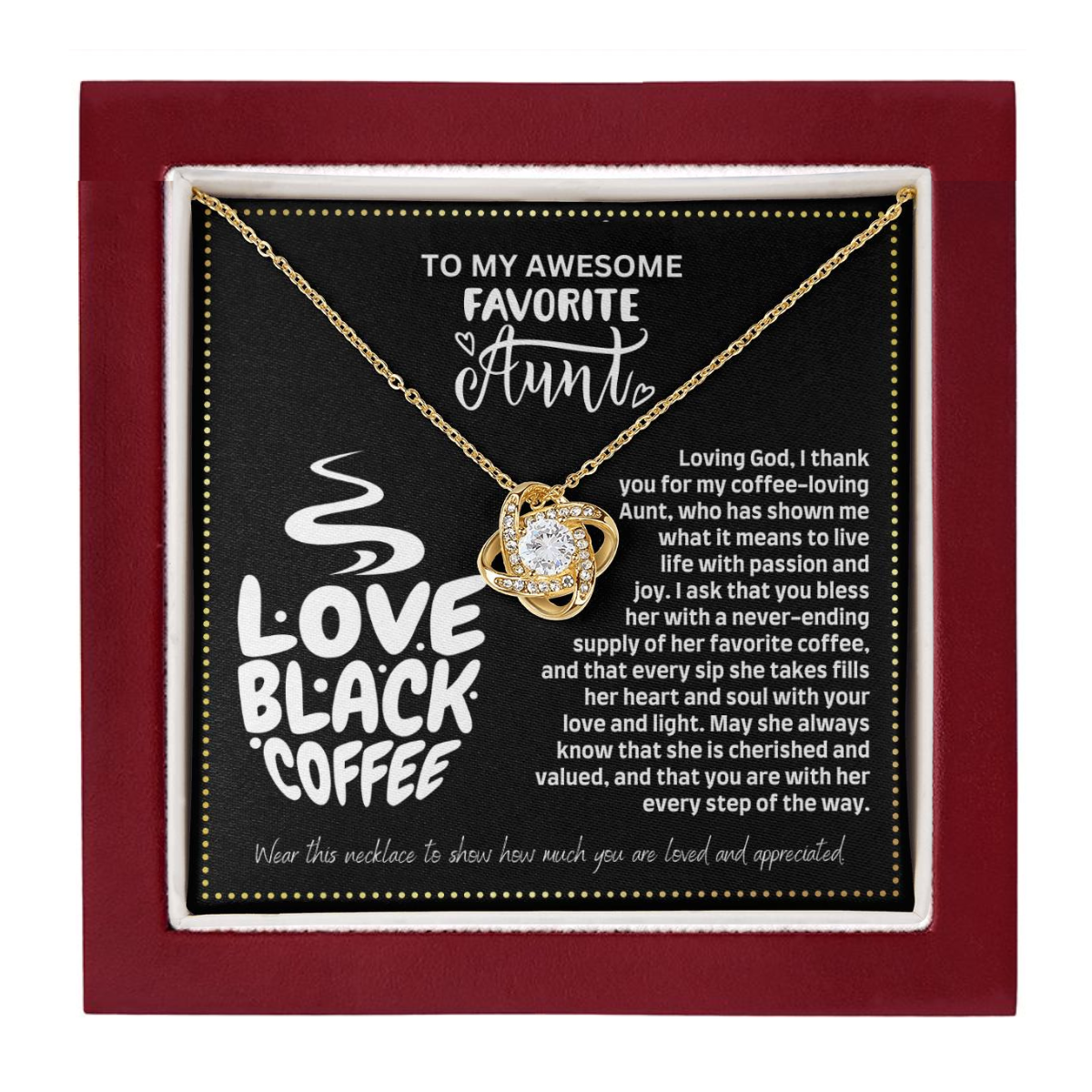 JGF Jewelry Gifts for Family Favorite Fun Auntie Cool Aunt Needs Coffee